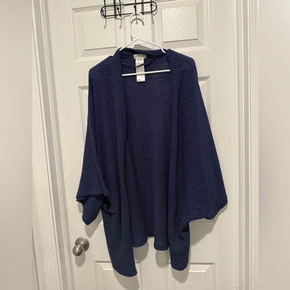 Free People Caravan Waffle Knit Blue Kimono One Size Fits All. - Picture 2 of 5